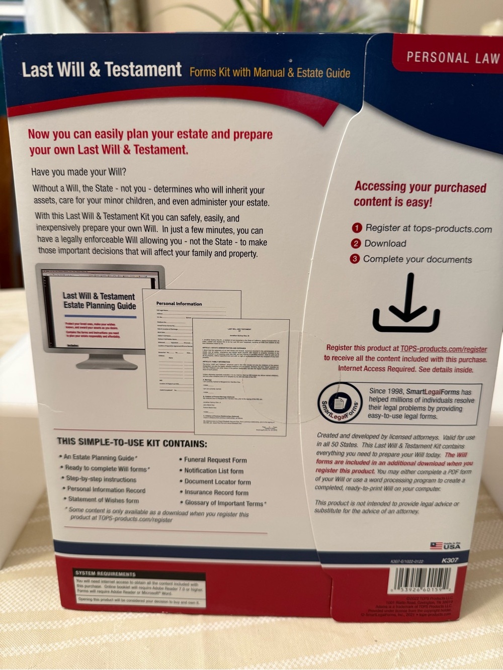 Source Unknown Last Will & Testament Kit - Blue, Red, White